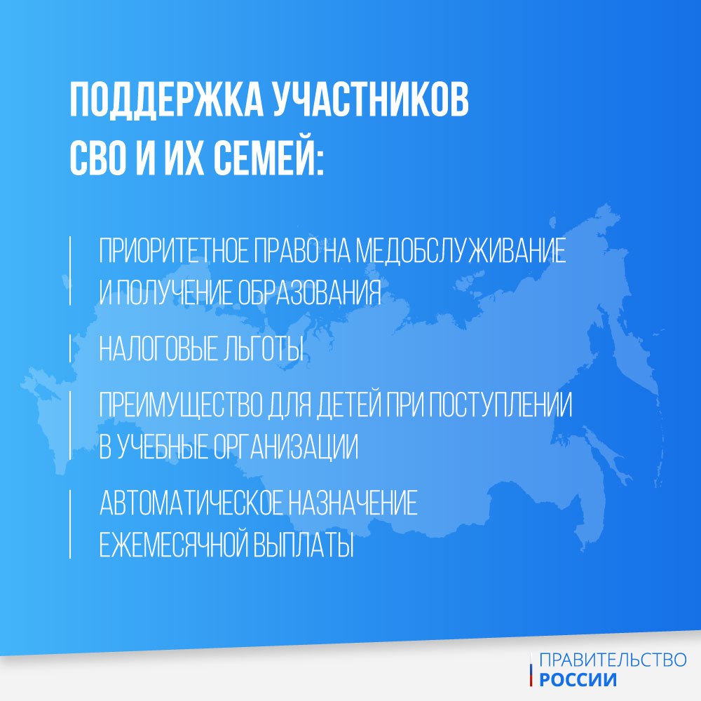 Поддержка участников СВО и их семей Поддержка участников СВО и их семей